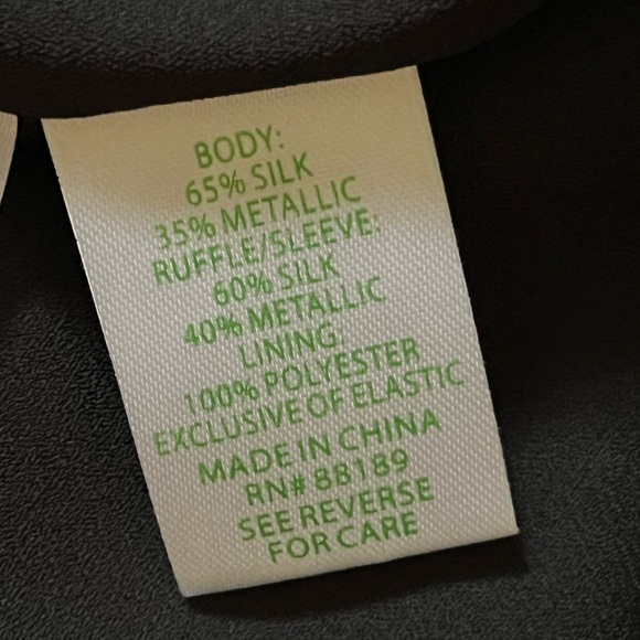 ๐๐ข๐ฅ๐ฅ๐ฒ ๐๐ฎ๐ฅ๐ข๐ญ๐ณ๐๐ซ Black Onyx Avelynn Lilly Silk Metallic Dress Size 4 - Picture 12 of 12